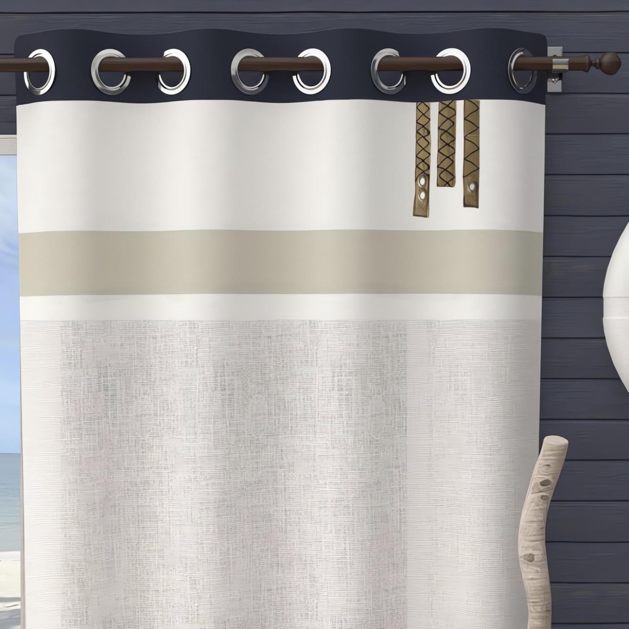 SOLEIL D'OCRE Voile à oeillets en coton 135x250 cm esprit marin, par soleil d'ocre