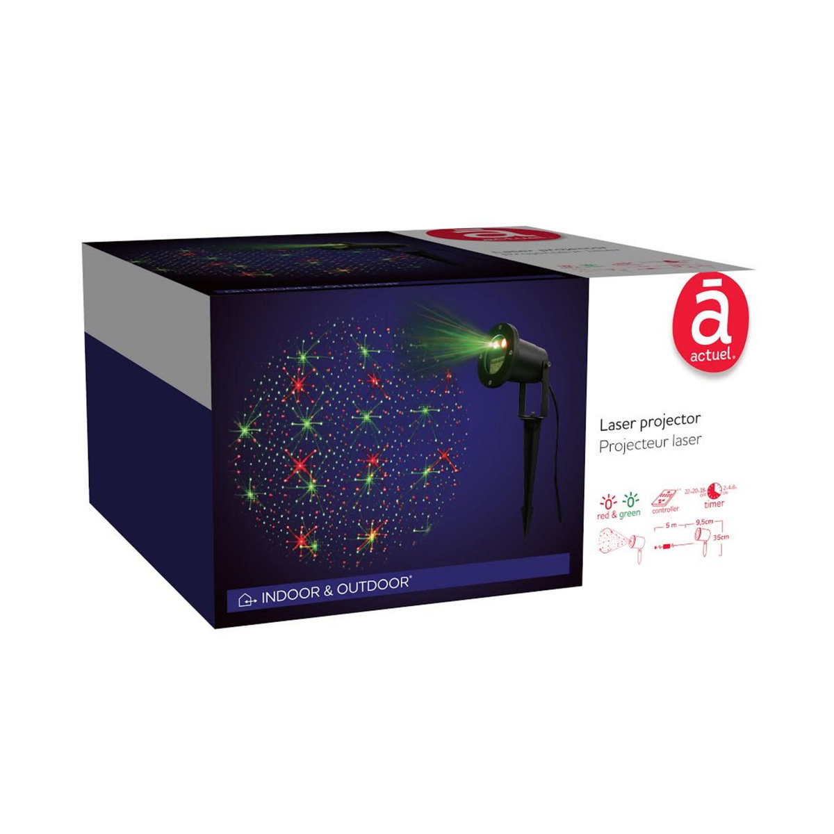 ACTUEL Projecteur laser extérieur pois rouges et verts