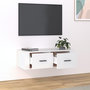 Voir la diapositive 3 : VIDAXL Meuble TV suspendu Blanc 80x36x25 cm Bois d'ingenierie