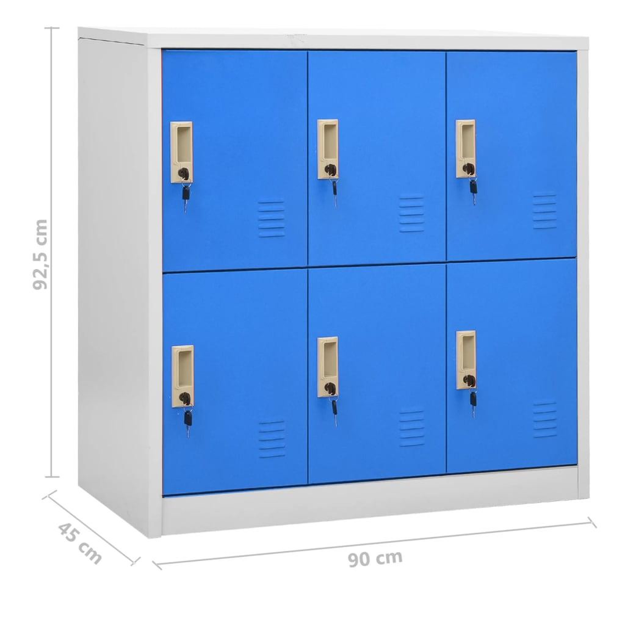 Voir la diapositive 6 : VIDAXL Armoires a casiers 2 pcs Gris clair et bleu 90x45x92,5 cm Acier