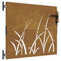 Voir la diapositive 2 : VIDAXL Portail de jardin 85x75 cm acier corten conception d'herbe