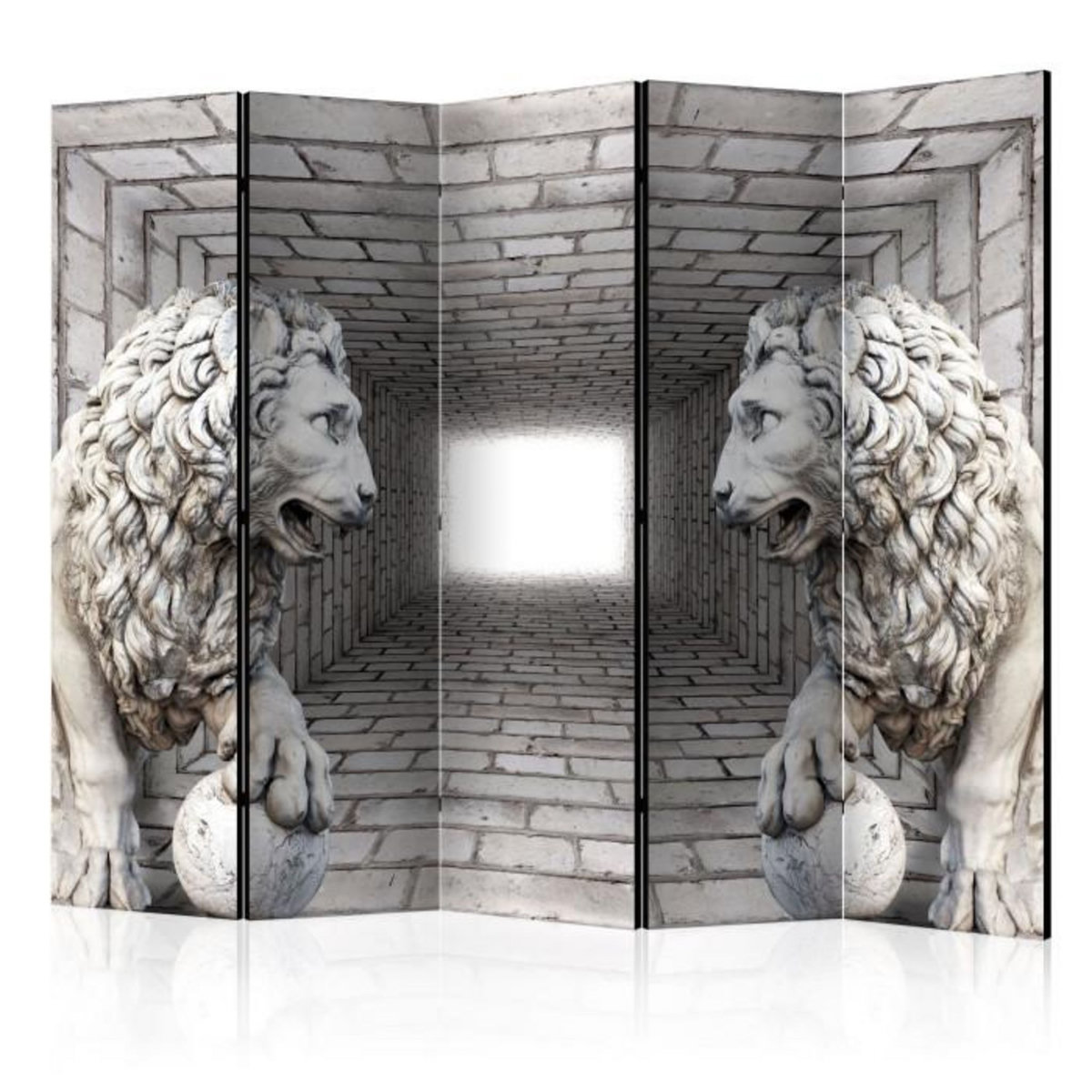 Paris Prix Paravent 5 Volets  Stone Lions  172x225cm