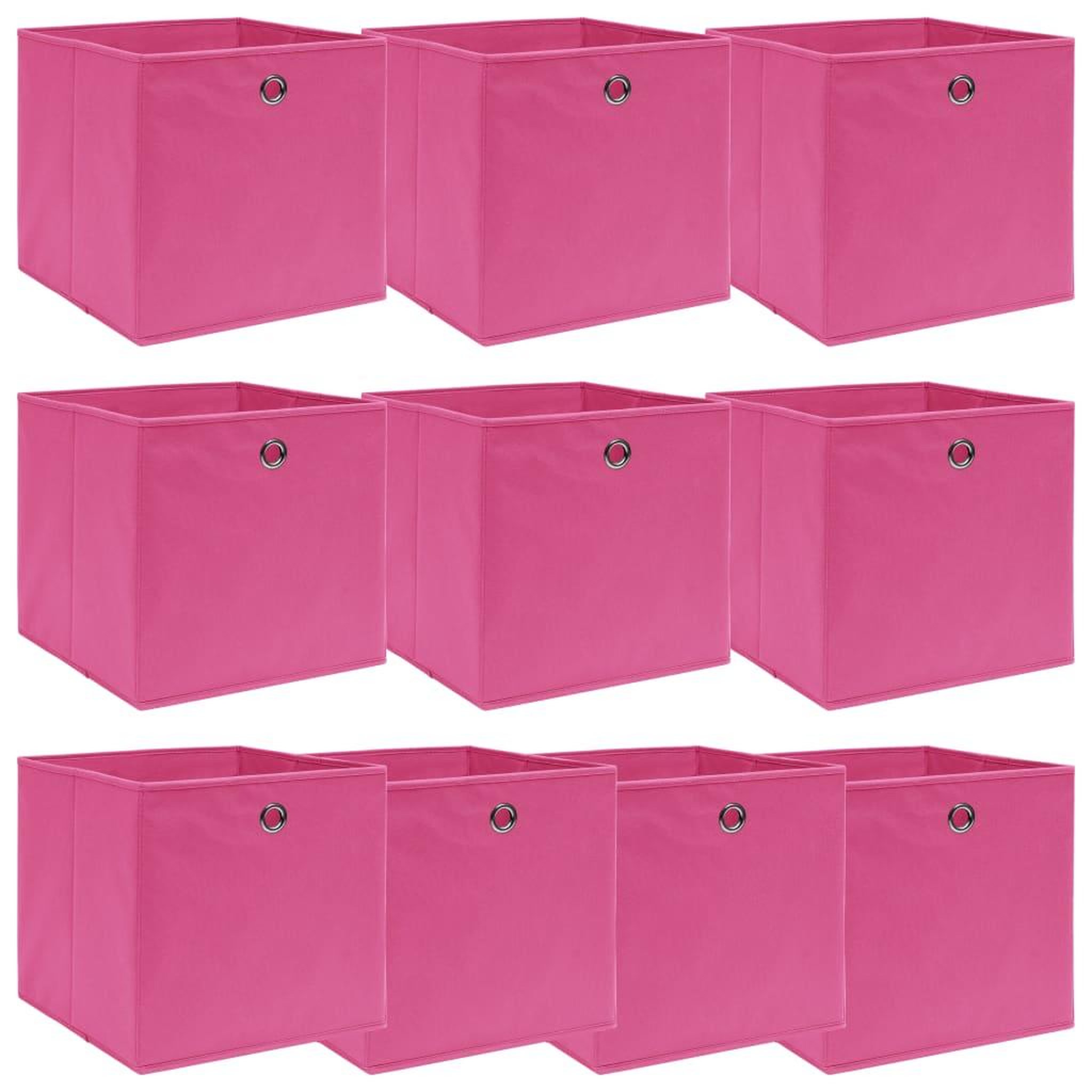 Voir la diapositive 1 : VIDAXL Boîtes de rangement 10 pcs Rose 32x32x32 cm Tissu