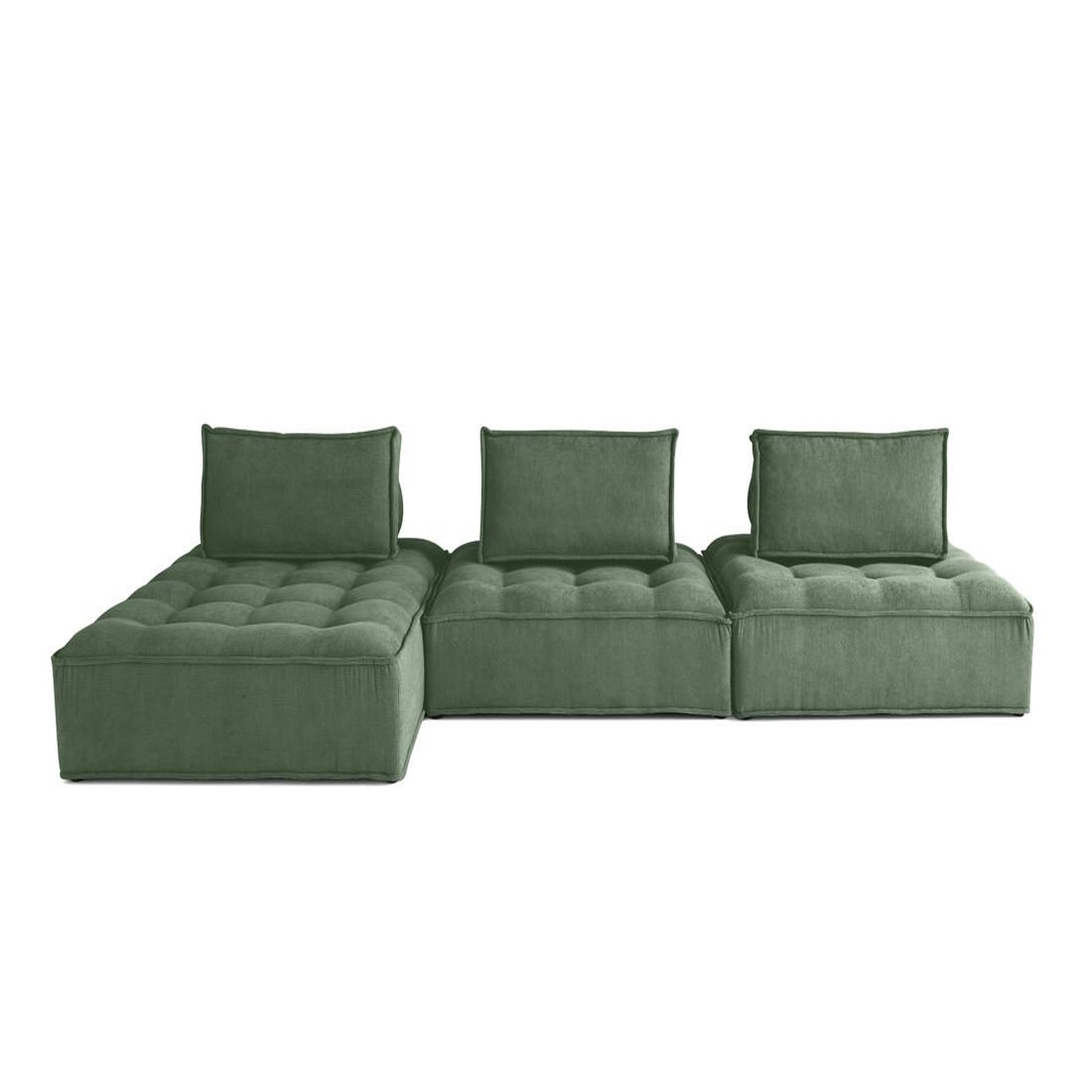 Voir la diapositive 1 : LISA DESIGN Marisol - canapé d'angle modulable 4 places - velours texturé