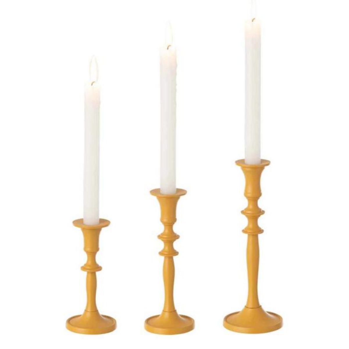 Paris Prix Lot de 3 Bougeoirs Design  Vicky  23cm Ocre