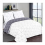 Voir la diapositive 2 : VISION VISION - Parure de lit HUGO gris réversible - 100% Coton - 1 housse de couette 260x240cm + 2 taies 65x65cm - Gris-blanc