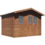 Habitat et Jardin Abri de jardin en bois traité marron autoclave  Valmont  - 14 m² -28 mm