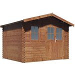 Habitat et Jardin Abri de jardin en bois traité marron autoclave  Valmont  - 14 m² -28 mm