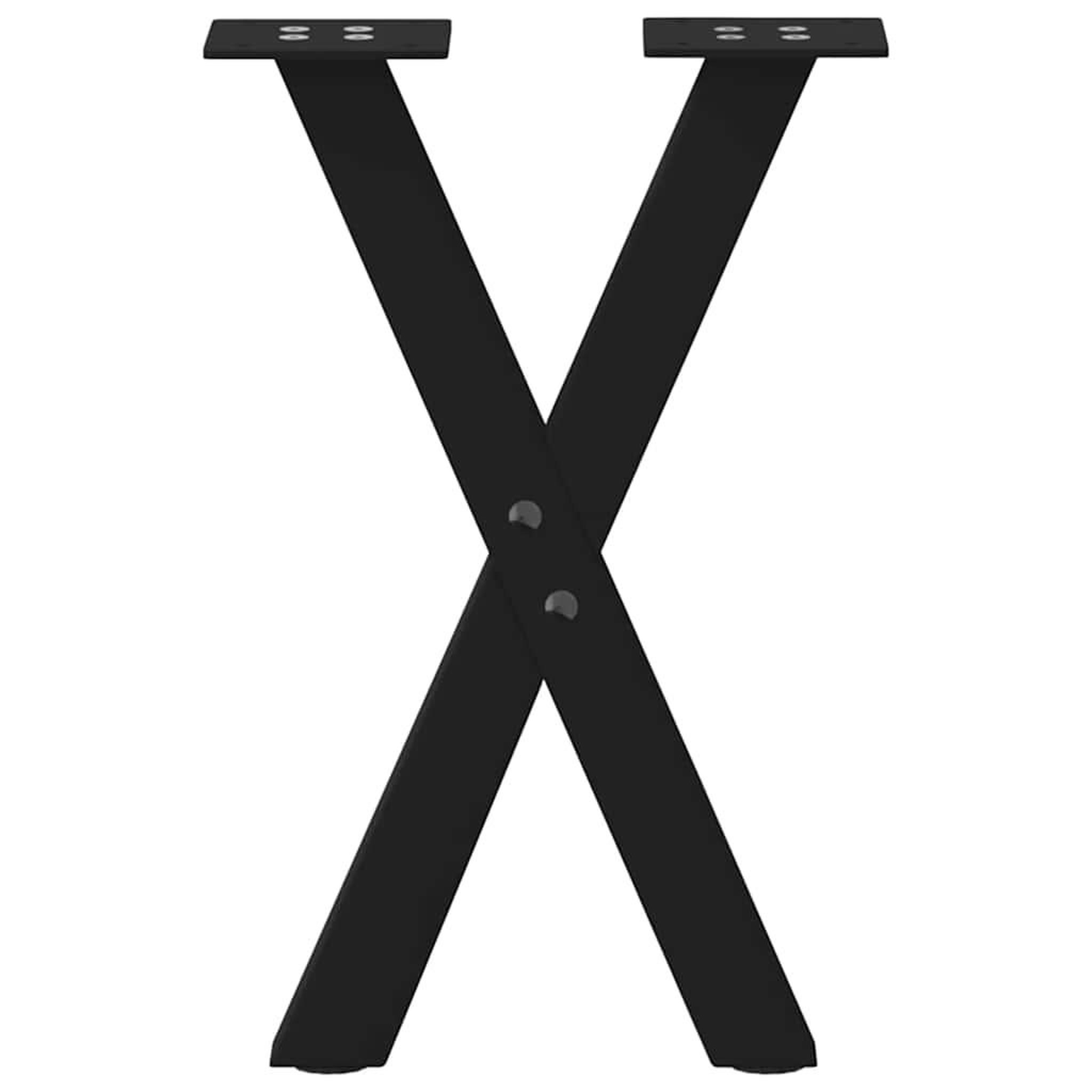 Voir la diapositive 5 : VIDAXL Pieds de table basse forme de X 2 pcs noir 38x(42-43) cm acier