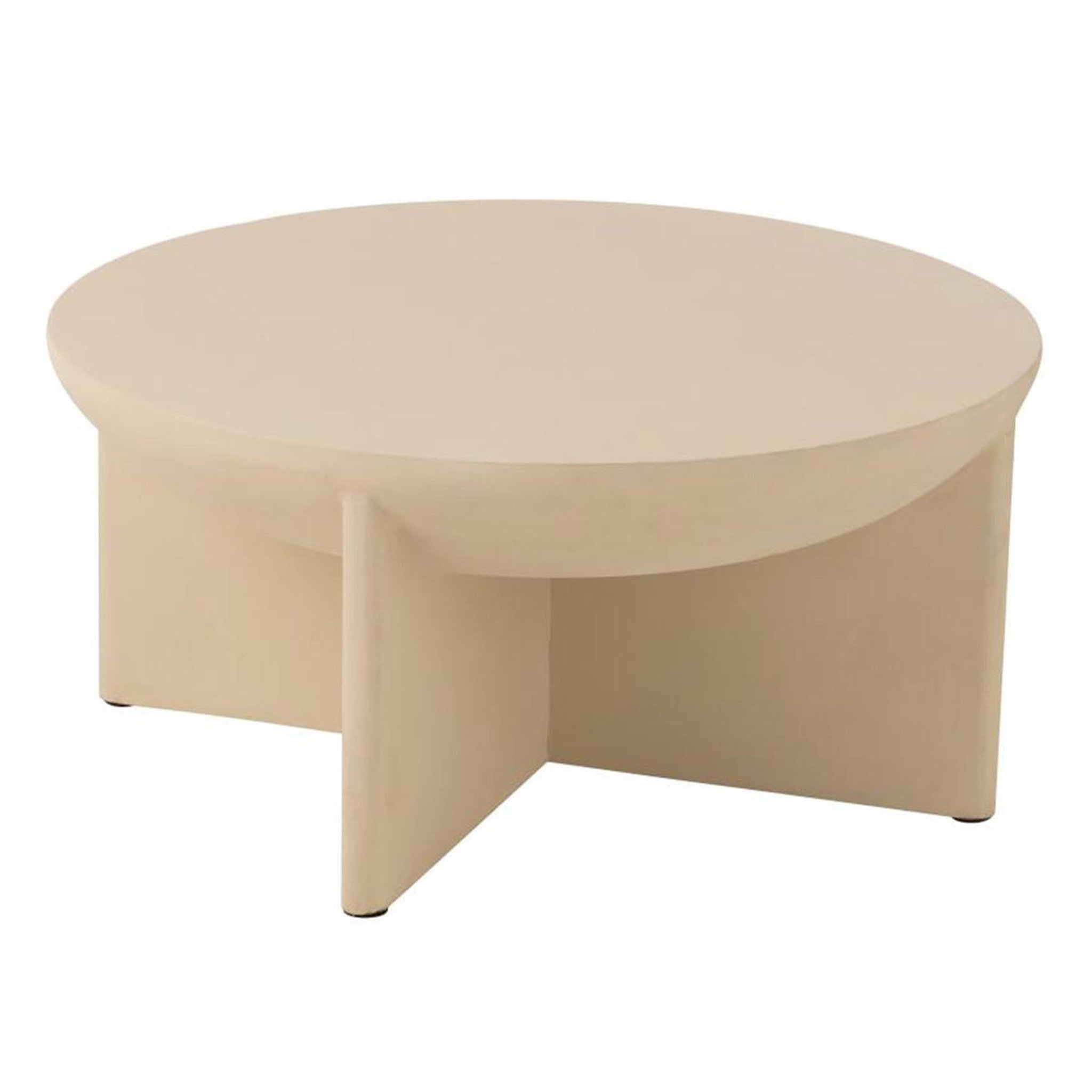 J-LINE Table basse design en bois  cave  90cm beige