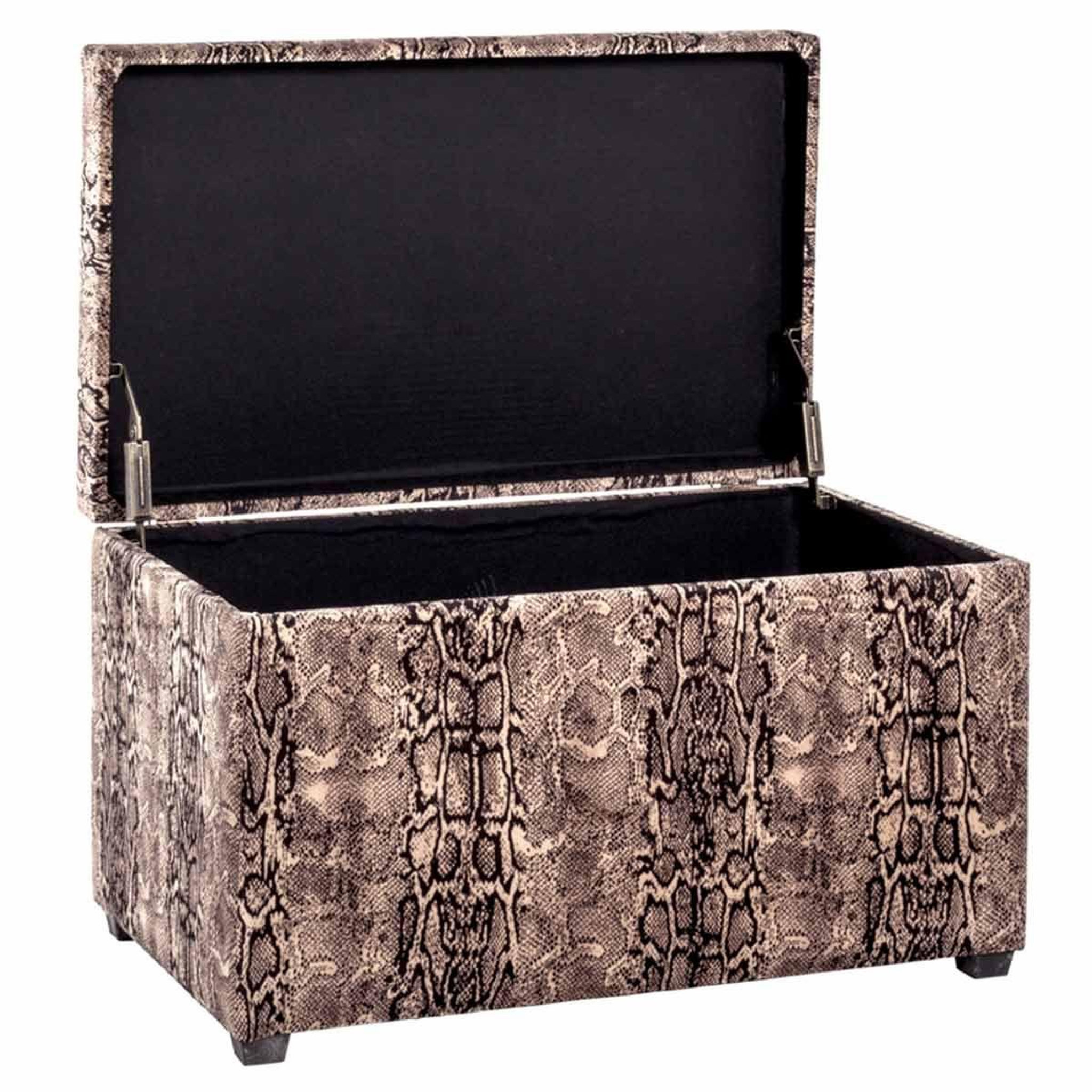 Voir la diapositive 2 : Paris Prix Coffre de Rangement  Motif Serpent  65cm Marron