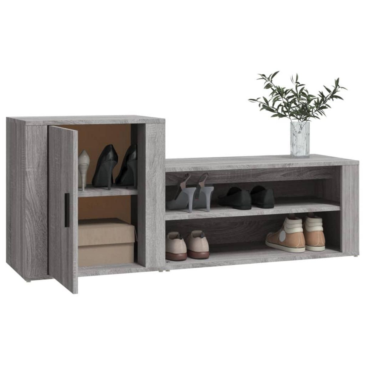 VIDAXL Armoire a chaussures Sonoma gris 130x35x54 cm Bois d'ingenierie