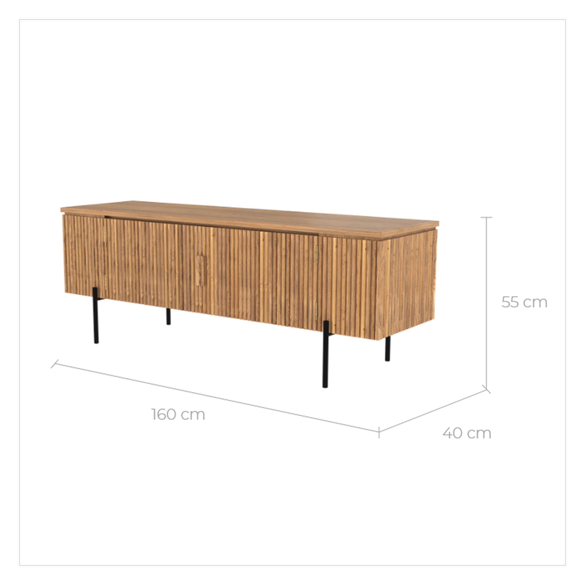 Voir la diapositive 4 : MAISON PAVANE Meuble tv en bois de teck 160 cm-gordes