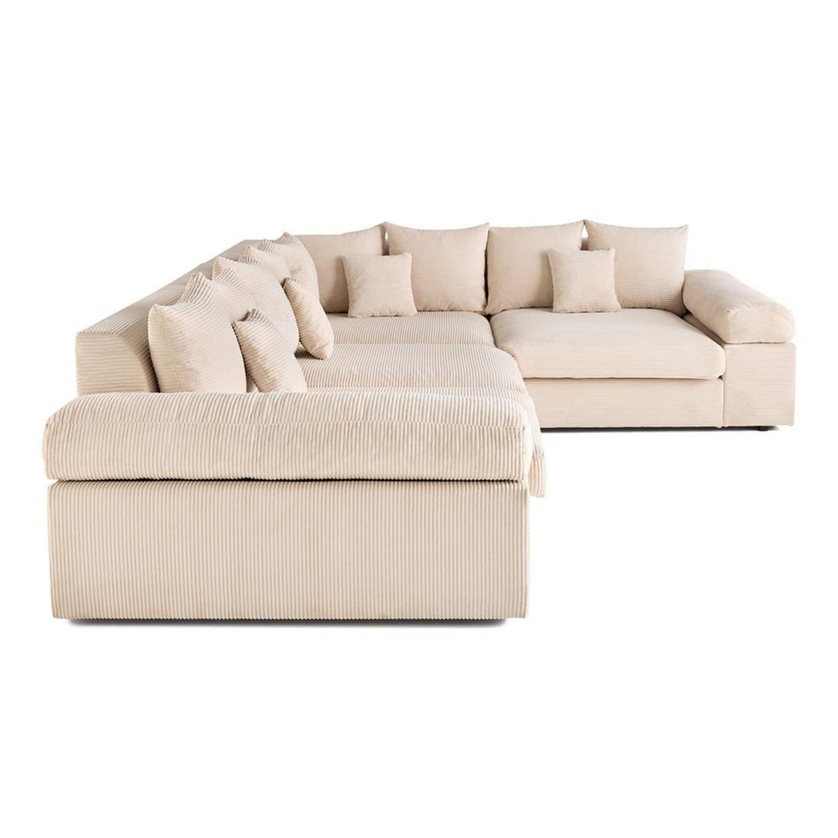 LISA DESIGN Aspen - canapé d'angle réversible 5 places - assise profonde - en velours côtelé