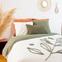 Voir la diapositive 2 : COTE DECO Housse de couette 260x240 + 2 taies HERBIER en coton lavé