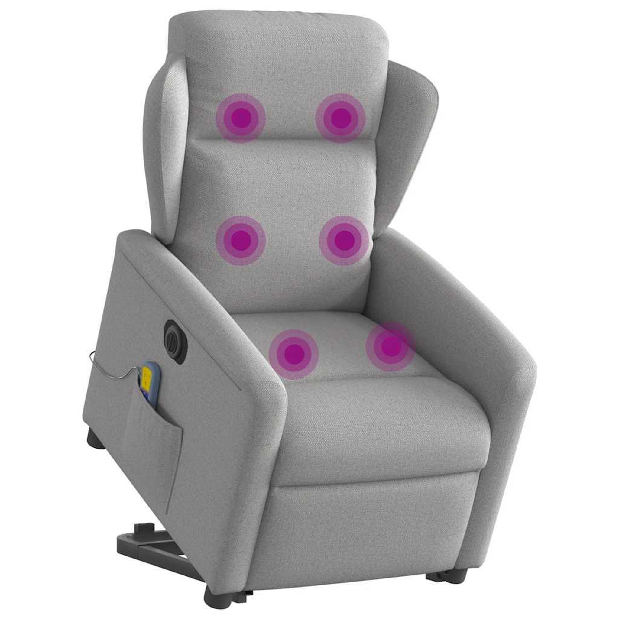 Voir la diapositive 3 : VIDAXL Fauteuil inclinable de massage electrique gris nuage tissu