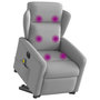 Voir la diapositive 3 : VIDAXL Fauteuil inclinable de massage electrique gris nuage tissu