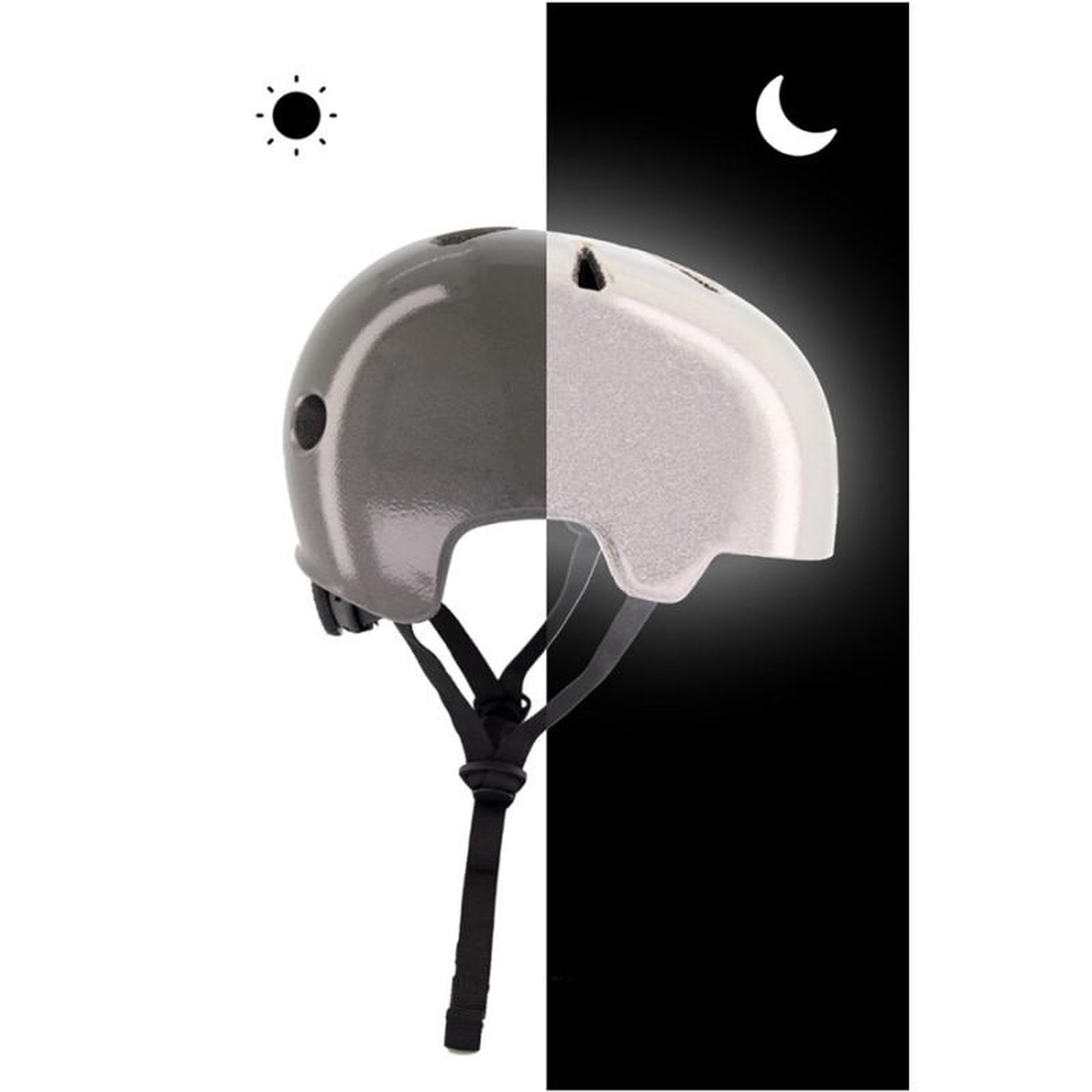 Voir la diapositive 3 : URBAN CIRCUS Casque vélo Urban Circus Casque velo reflechissant noir
