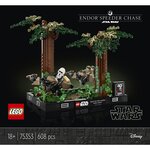 LEGO Star Wars 75353 Diorama de la Course-Poursuite en Speeder sur Endor, Maquette avec Luke Skywalker, Princesse Leia et Scout Trooper plus Speeder Bikes, Collection Le Retour du Jedi