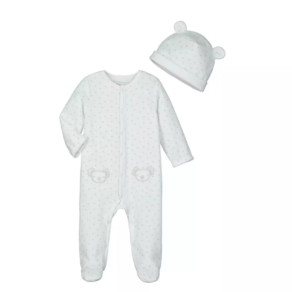 IN EXTENSO Ensemble pyjama + bonnet velours bébé