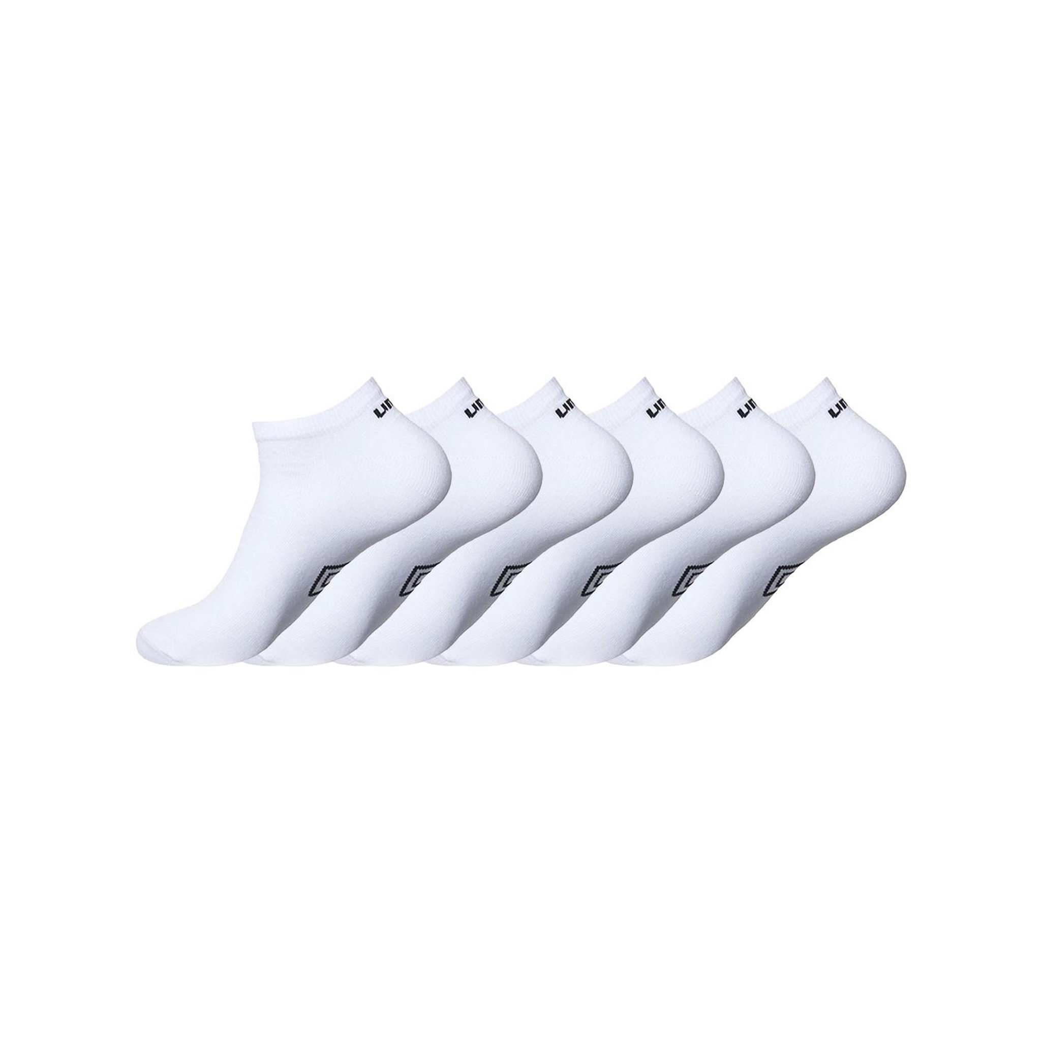 UMBRO Lot de 6 paires de chaussettes sneackers homme taille 43/46. Coloris disponibles : Blanc