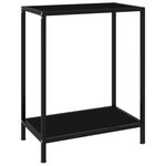 VIDAXL Table console Noir 60x35x75 cm Verre trempe