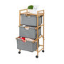 Voir la diapositive 2 : Wenko Etagère de salle de bain en bambou 3 Tiroirs - H. 96 cm - Gris