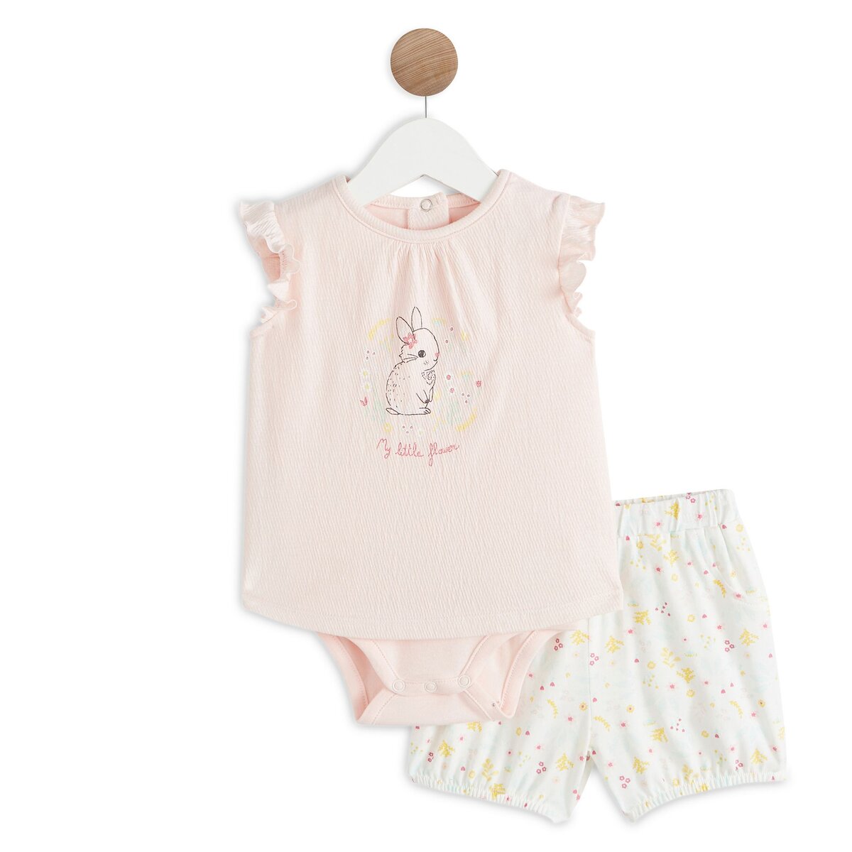 INEXTENSO Ensemble de naissance body t-shirt + short bébé fille