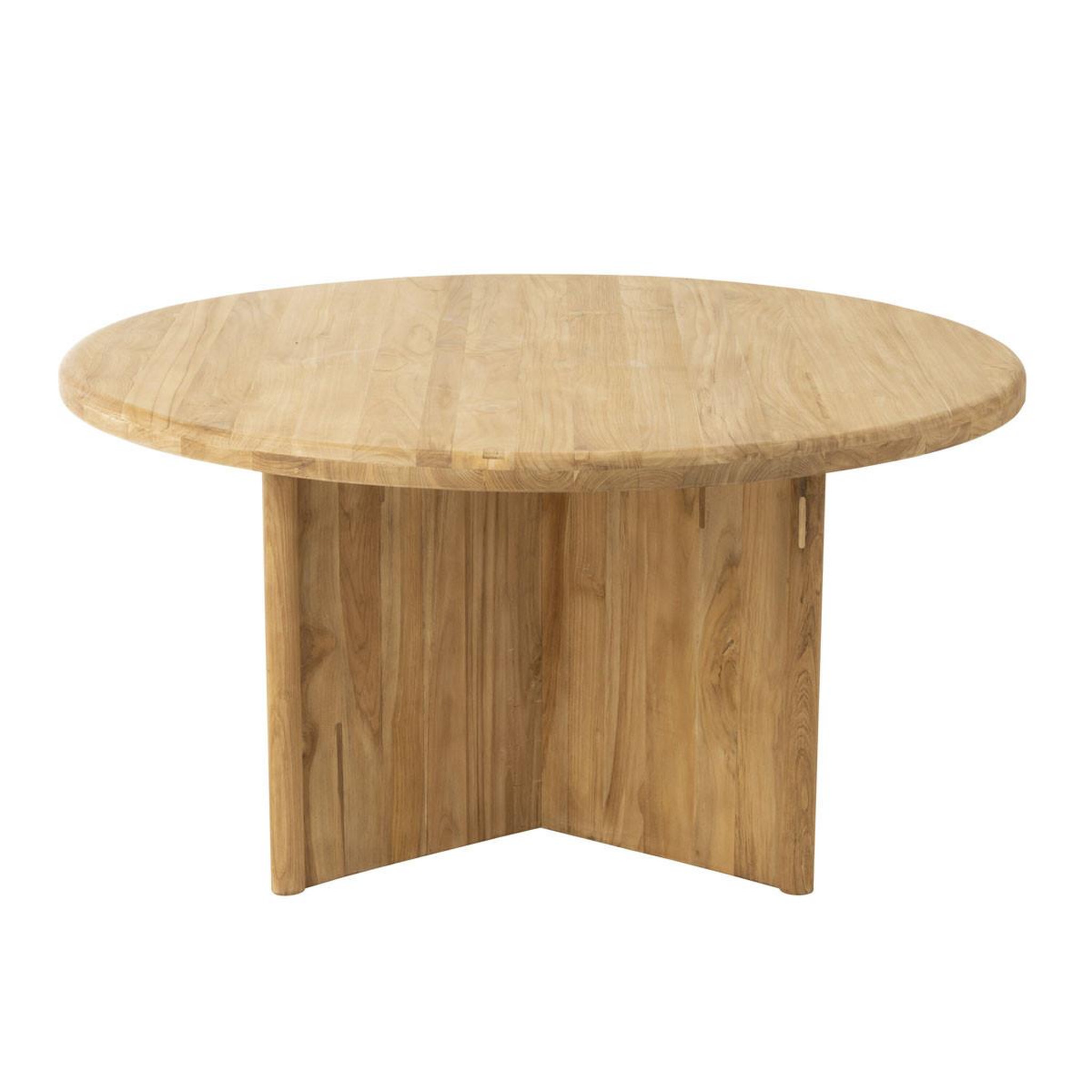 Voir la diapositive 2 : J-LINE Table à manger ronde  teck  150cm naturel