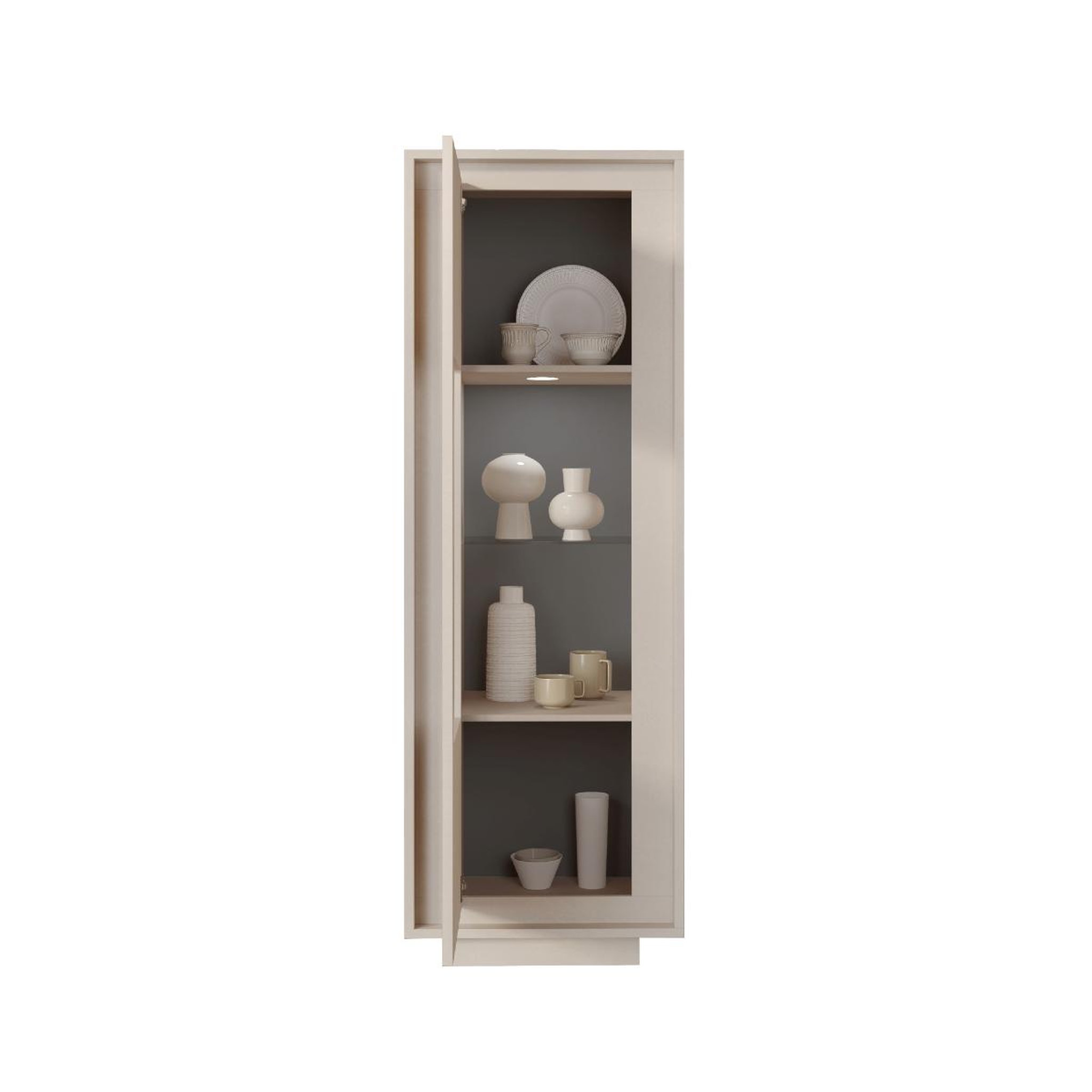 Voir la diapositive 3 : JLC KREATION Vitrine 1 porte vitré coloris beige yori