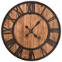 Voir la diapositive 1 : VIDAXL Horloge murale vintage a quartz Bois et metal 60 cm XXL