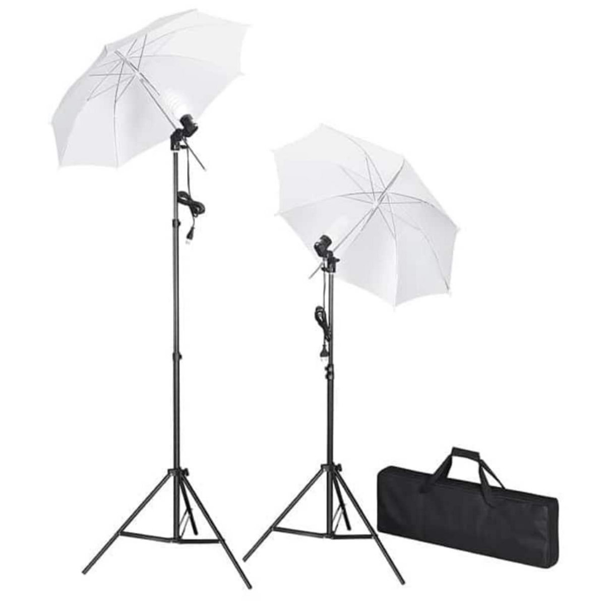 VIDAXL Kit de studio photo avec toile de fond lampes et parapluies