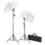 Voir la diapositive 3 : VIDAXL Kit de studio photo avec toile de fond lampes et parapluies