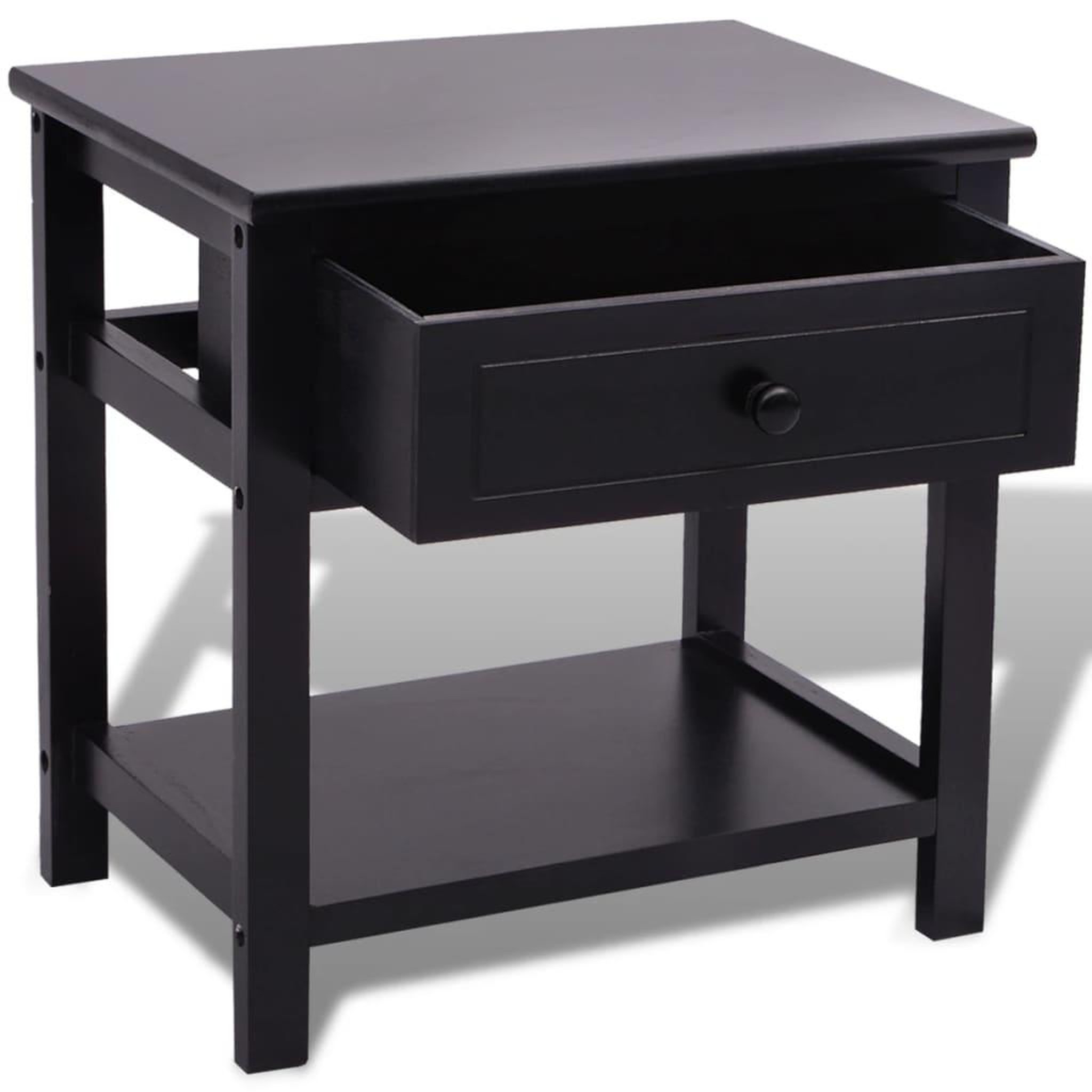 Voir la diapositive 4 : VIDAXL Table de chevet Bois Noir