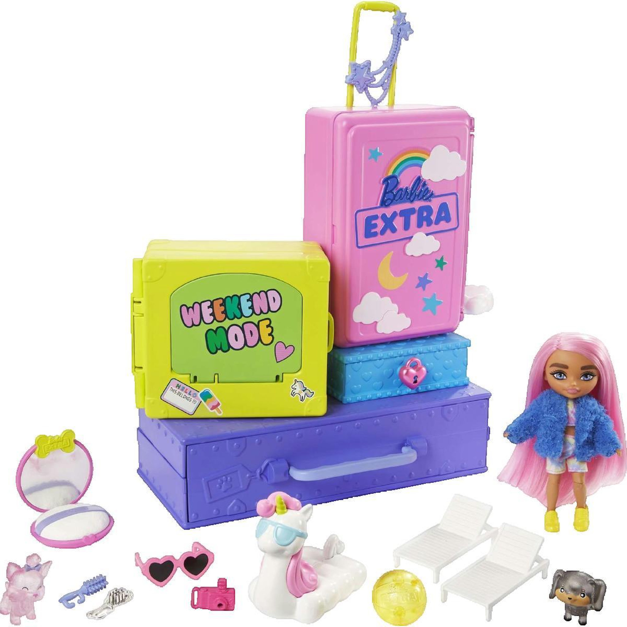 Voir la diapositive 2 : MATTEL Coffret de jeu Barbie Extra Mattel avec poupée et accessoires