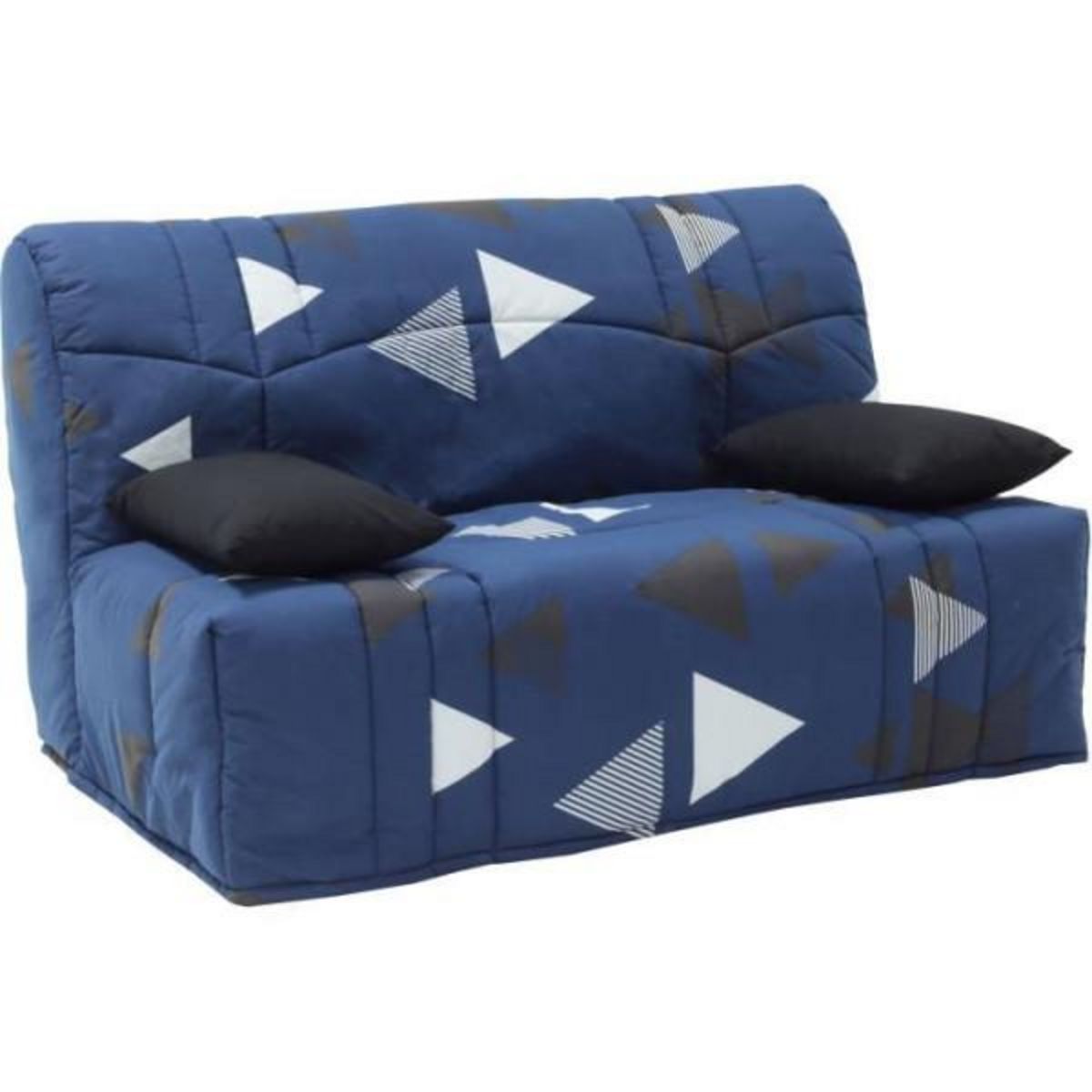 MARKET24 Banquette BZ DREAM - Tissu 100% Coton bikini bleu - Couchage 140x190 cm - L145 x P100 x H90 cm
