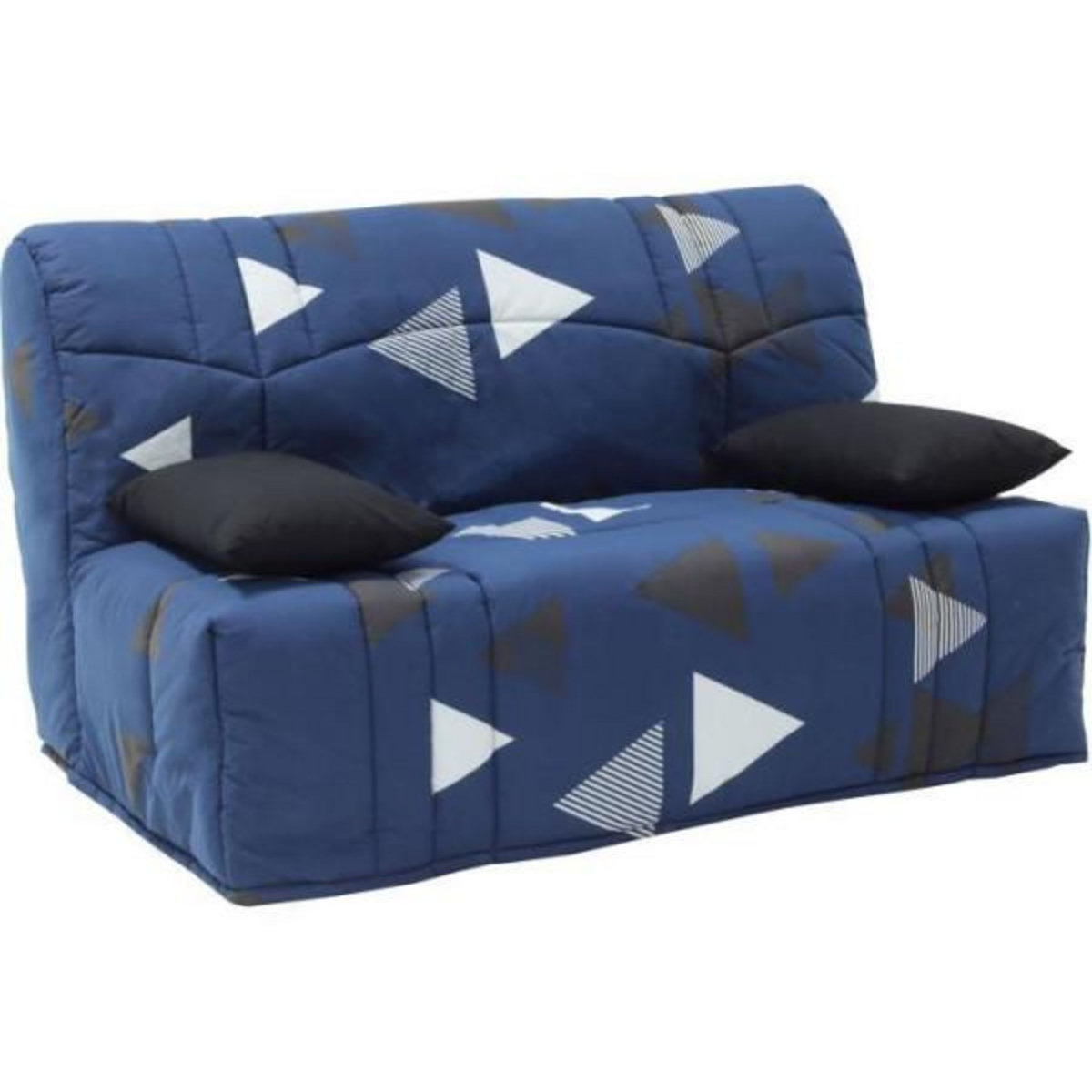 MARKET24 Banquette BZ DREAM - Tissu 100% Coton bikini bleu - Couchage 140x190 cm - L145 x P100 x H90 cm