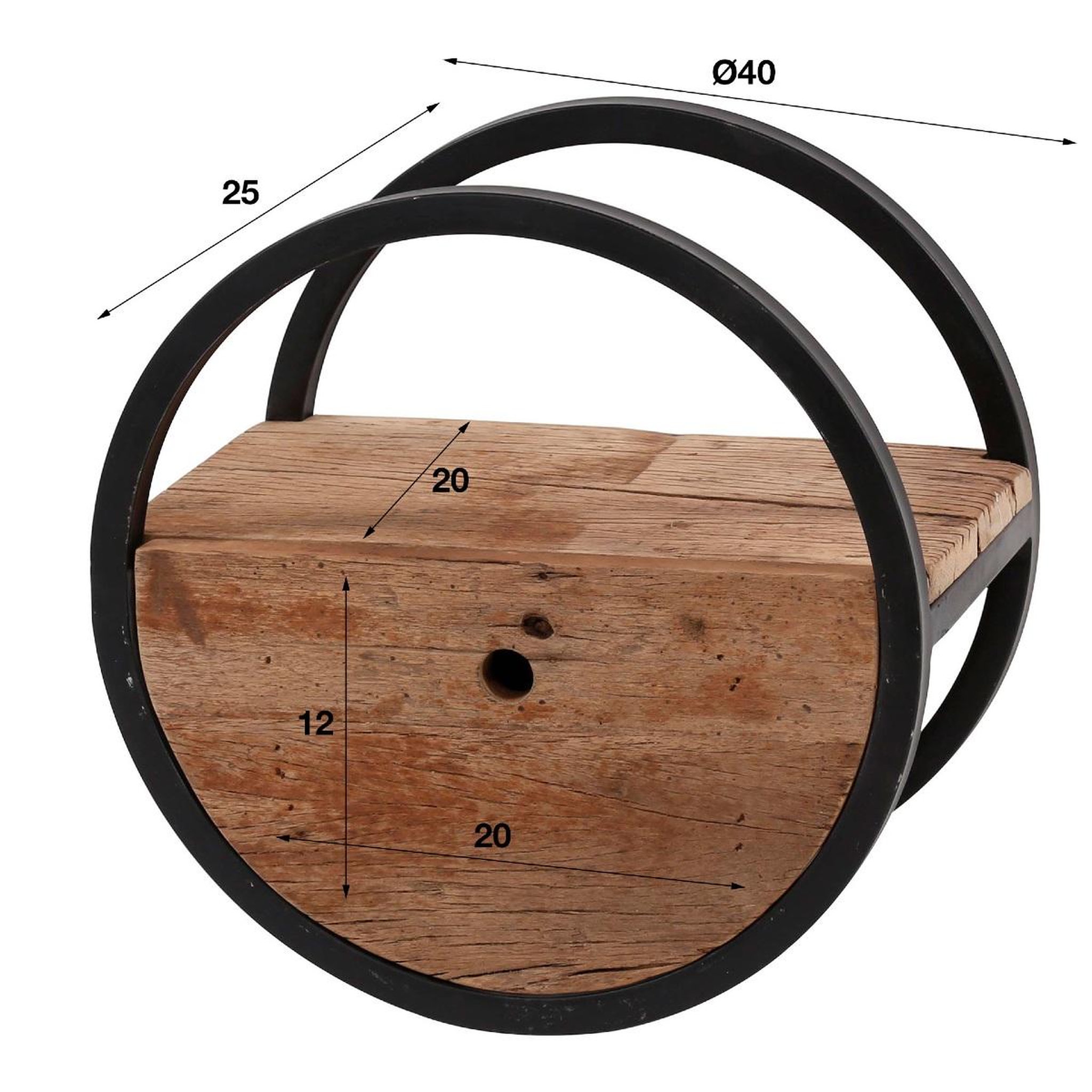 Voir la diapositive 5 : JLC KREATION Étagère murale en bois et métal avec tiroir cerclo2