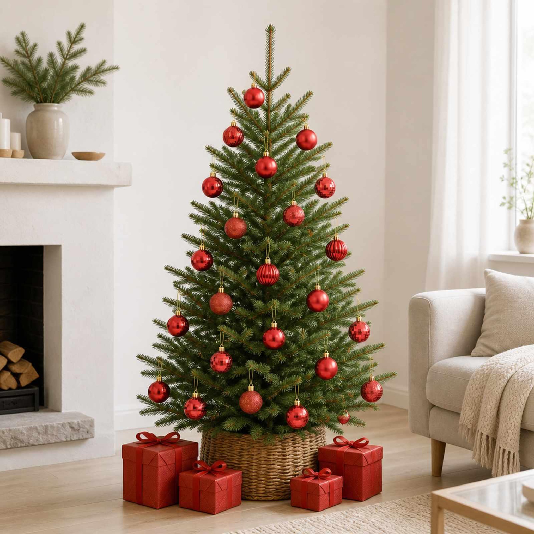 Voir la diapositive 2 : VIDAXL Ensemble de boules de Noël 100 pc Rouge 4 cm Polystyrene