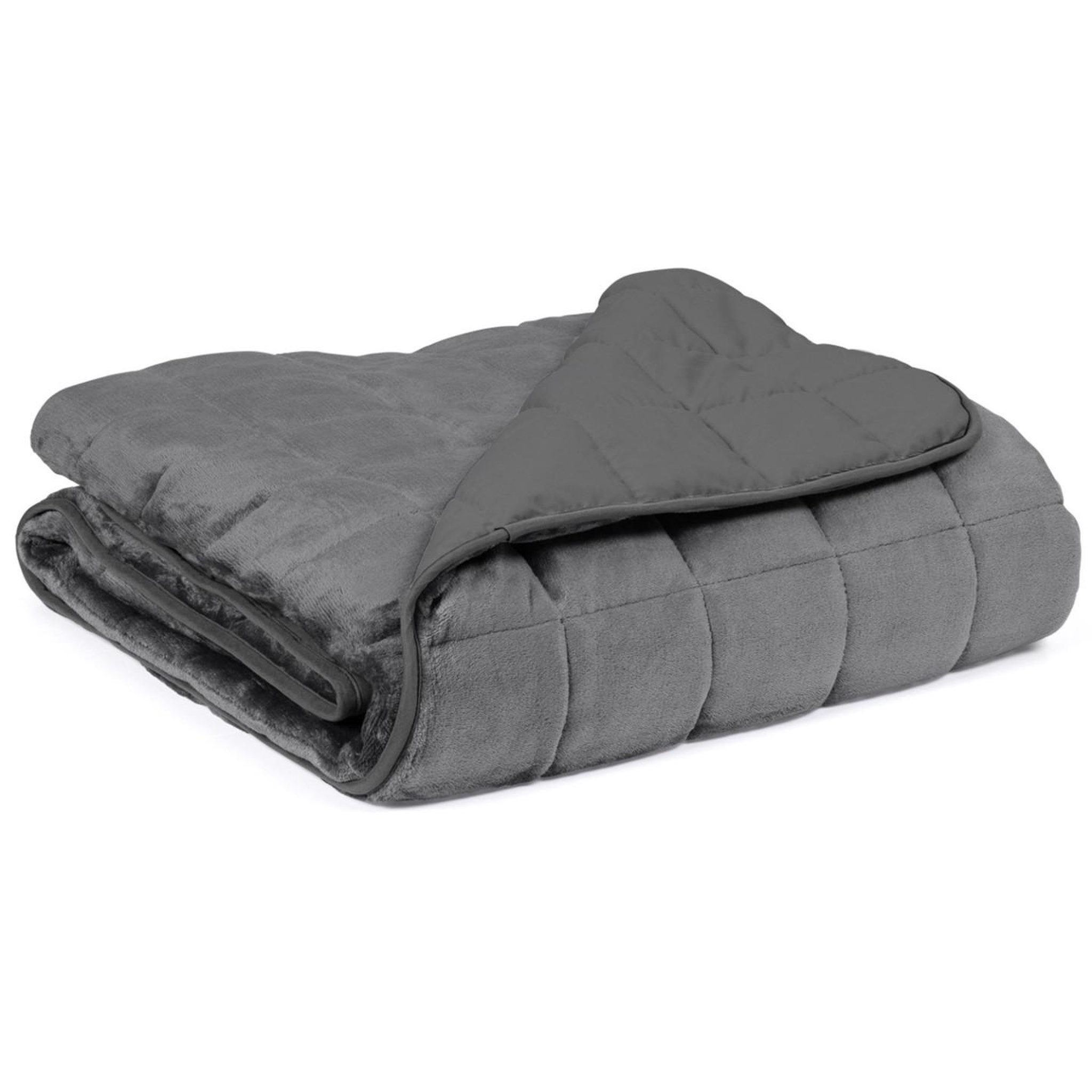 ID MARKET Couverture lestée 150x200 CM CELESTE bicolore gris clair et gris 9 kg