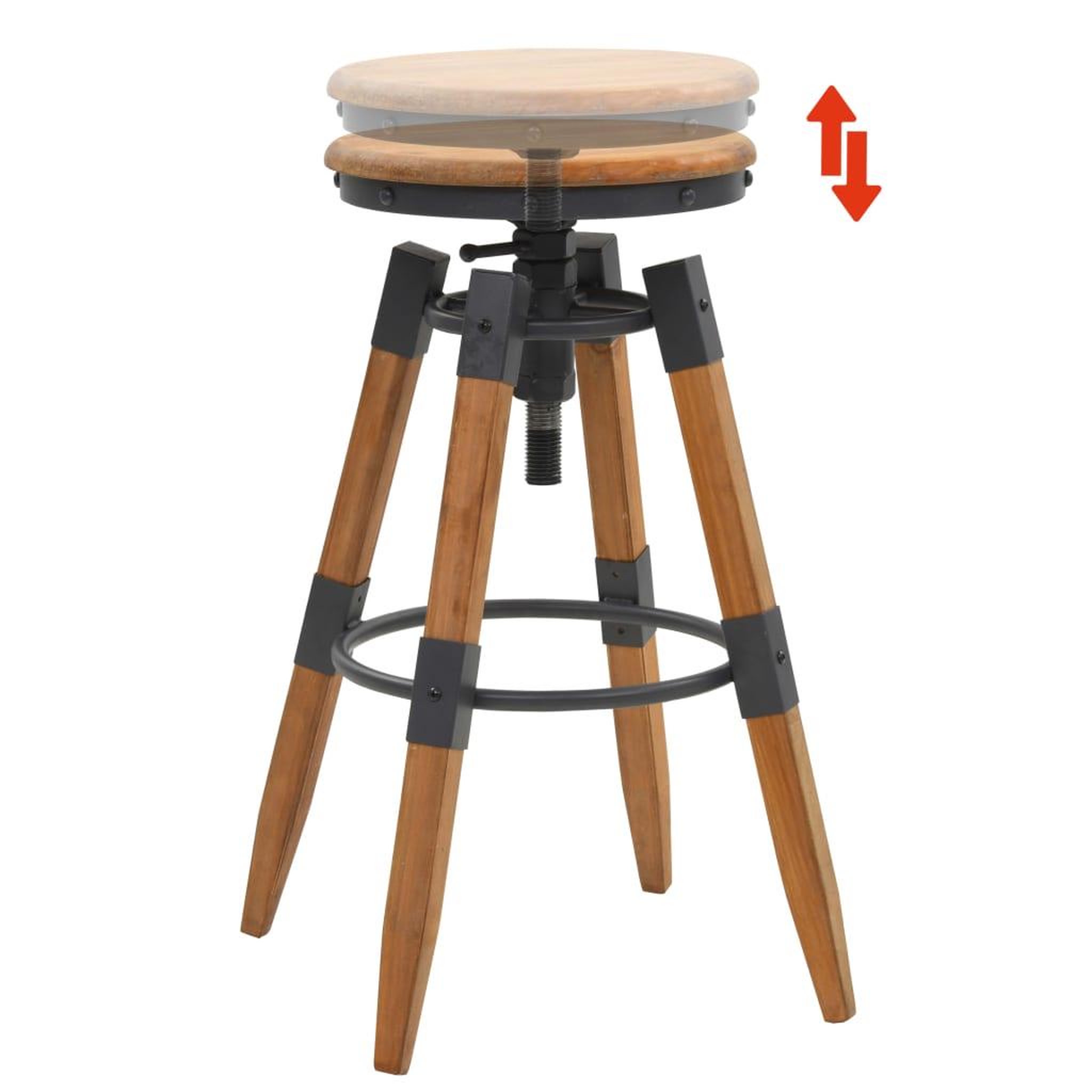 Voir la diapositive 3 : VIDAXL Tabourets de bar lot de 2 bois de sapin solide