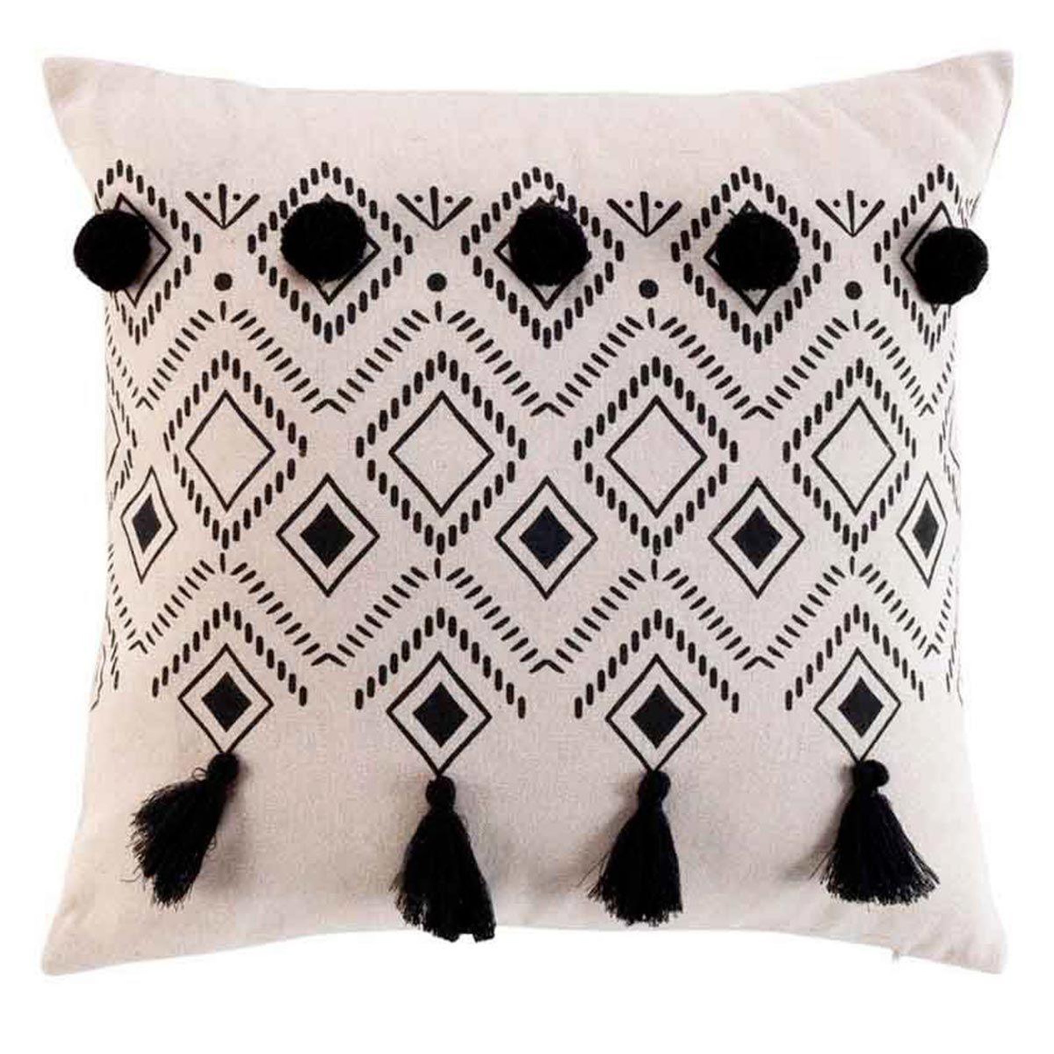Douceur d'Intérieur Coussin déco imprimé  nalika  40x40cm naturel