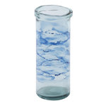 Paris Prix Photophore Cylindre en Verre  Vague  36cm Bleu