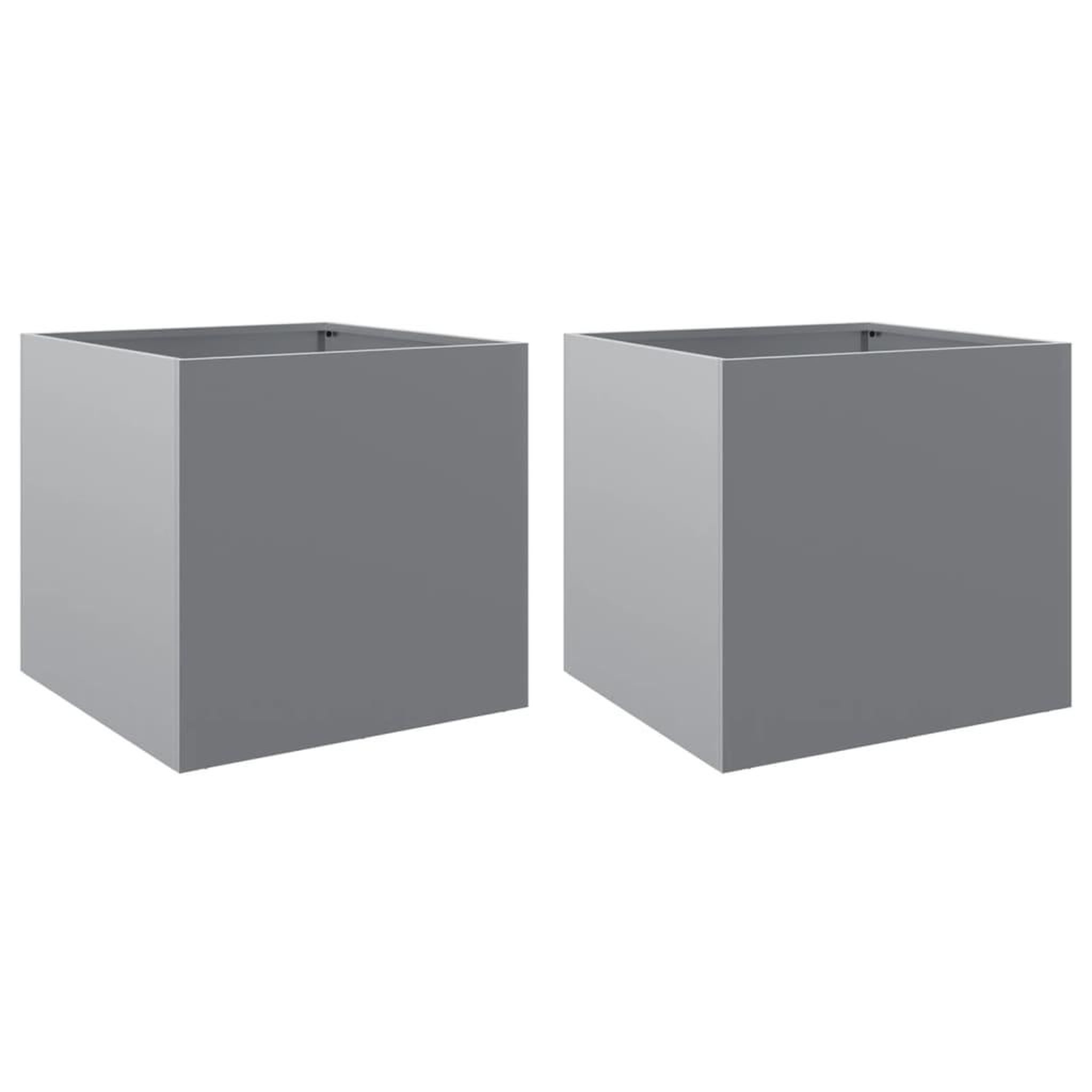 Voir la diapositive 2 : VIDAXL Jardinieres 2 pcs argente 42x40x39 cm acier galvanise