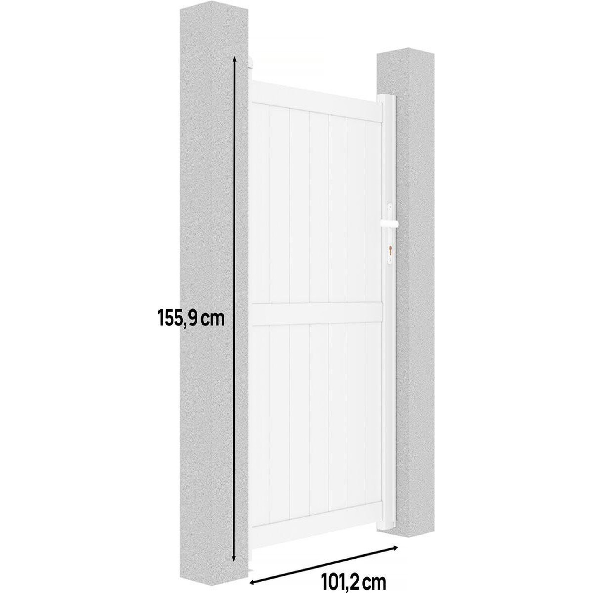 Voir la diapositive 3 : Habitat et Jardin Portillon aluminium  lola  - 101.2 x 155.9 cm - blanc