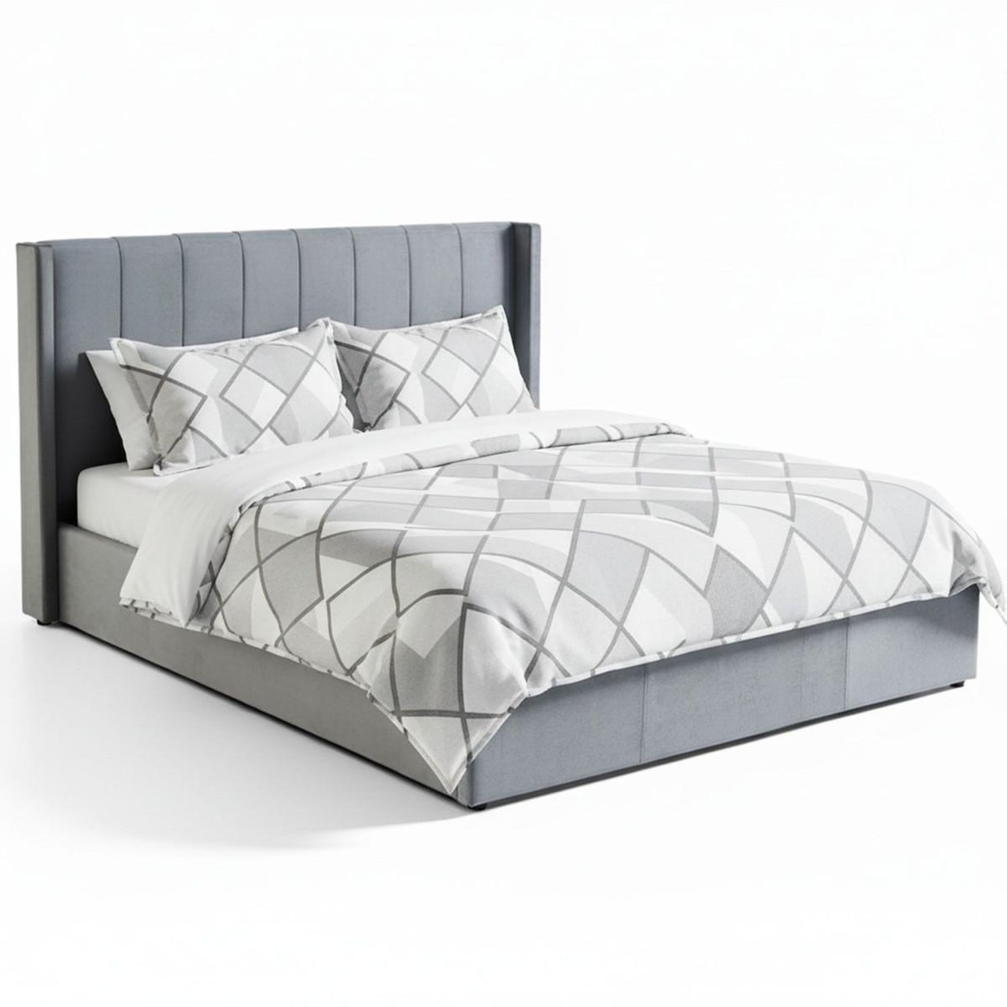 Voir la diapositive 4 : Paris Prix Pack lit coffre en velours & matelas  maggie & goodream  180x200cm gris