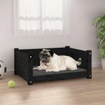 VIDAXL Lit pour chien Noir 65,5x50,5x28 cm Bois de pin solide
