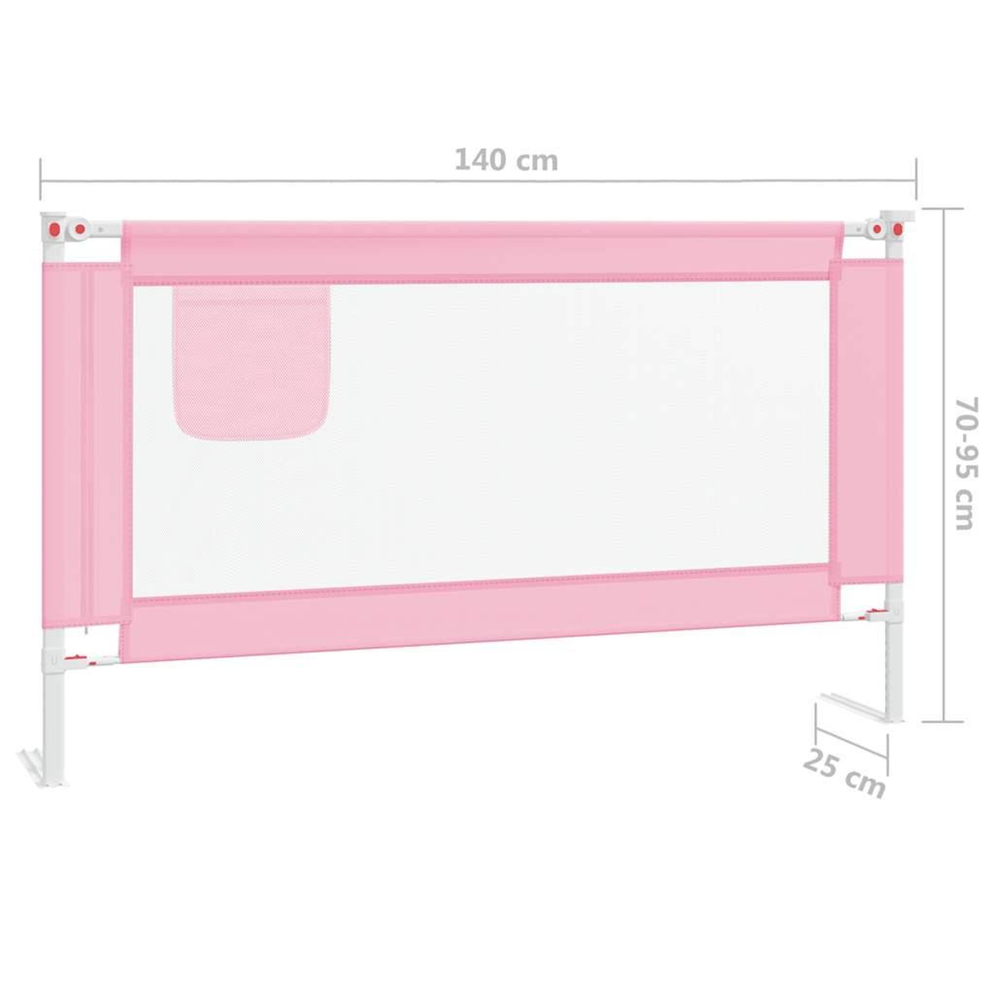 Voir la diapositive 6 : VIDAXL Barriere de securite de lit d'enfant Rose 140x25 cm Tissu