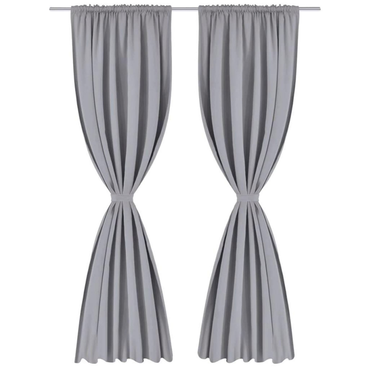 VIDAXL Rideaux occultants a fentes 2 pcs Gris 135 x 245 cm
