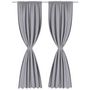 Voir la diapositive 2 : VIDAXL Rideaux occultants a fentes 2 pcs Gris 135 x 245 cm